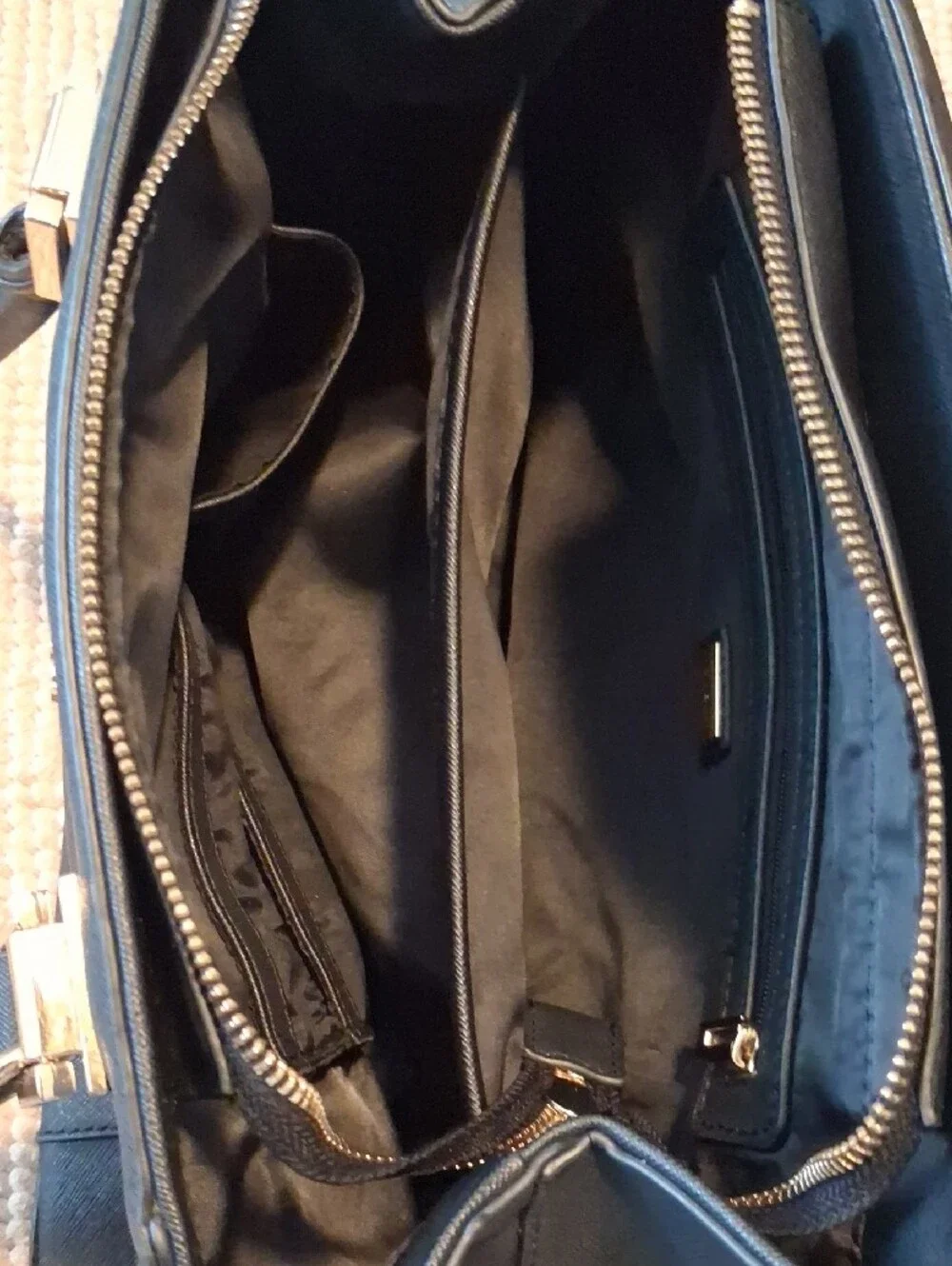 GUESS Black Satchel with Gold Hardware